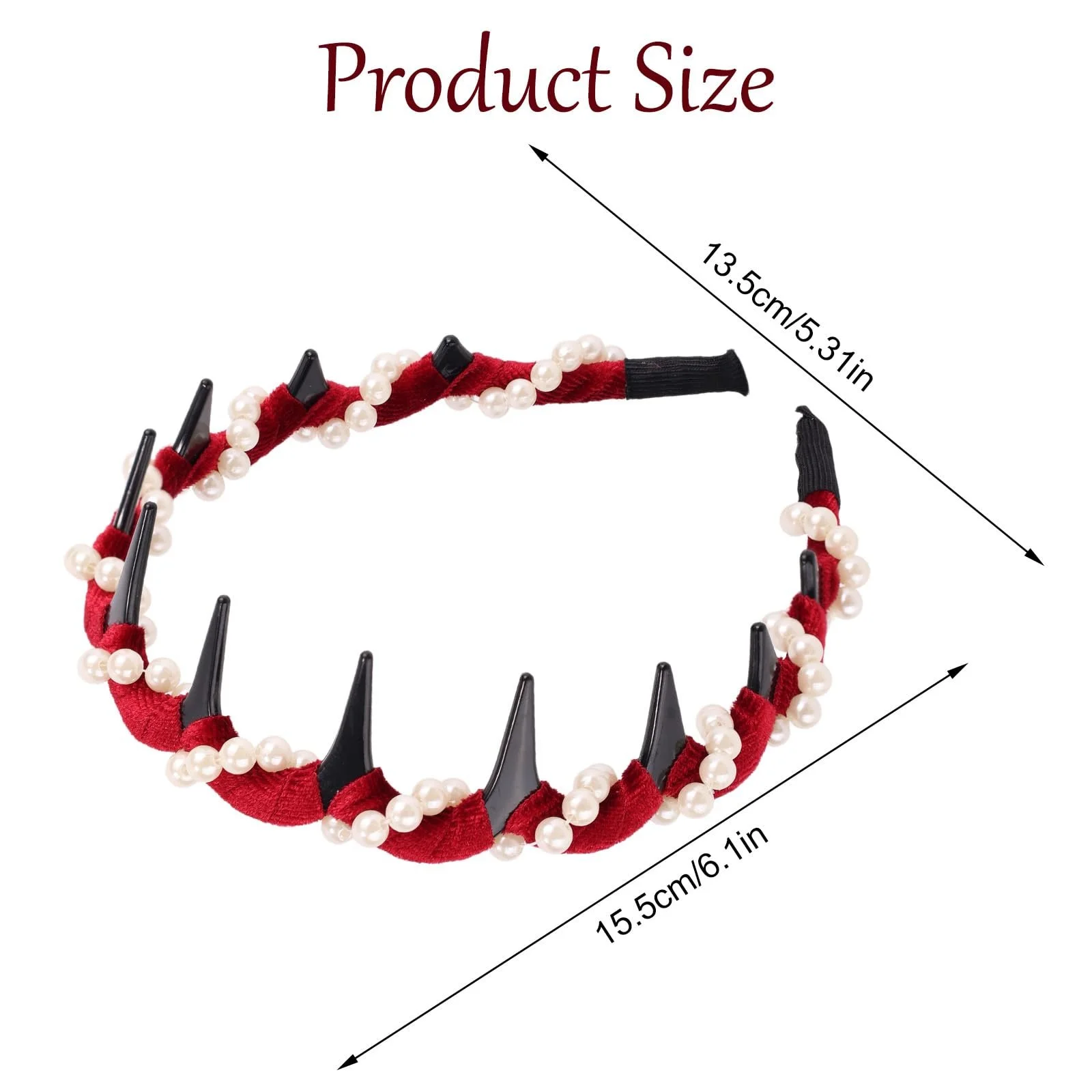 Набір вінтажних перлинних обручів для волосся (3 штуки), фото №2