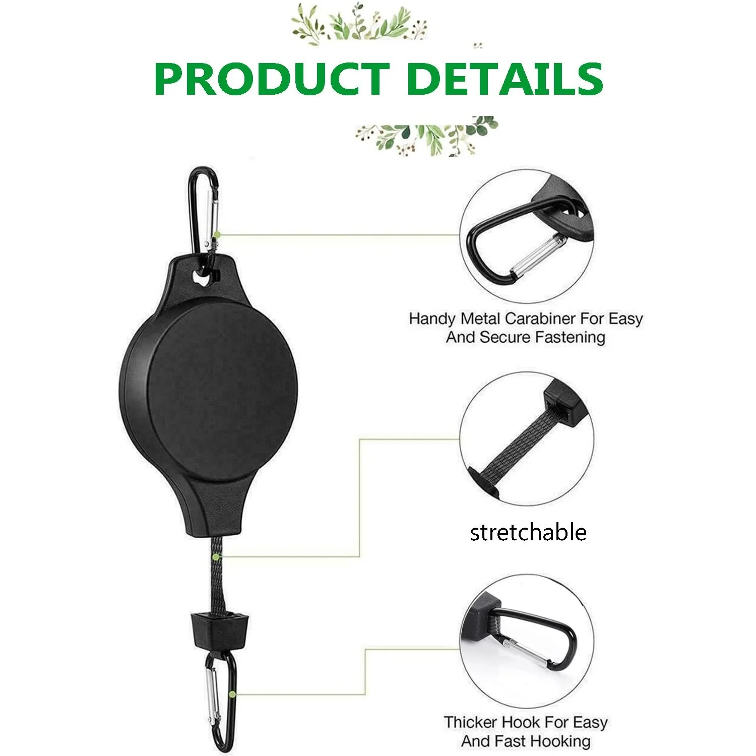 Набір висувних тримачів для рослин 2 шт. Регульований гачок 35 дюймів, фото №4 Набір висувних тримачів для рослин 2 шт. Регульований гачок 35 дюймів, фото №4