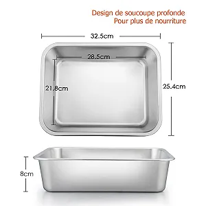 Форма для запекания Joyfair прямоугольная из нержавеющей стали 32 x 25 x 8 см synthetic.ua - Фото 1