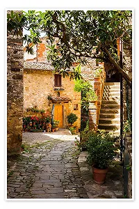 Постер Reiner Würz Средиземноморский переулок, Тоскана 70 x 100 см - Фото 1