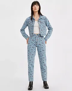 Жіночі джинси Levis - 80S Mom Jean Harriet Floral Indigo - 25 30 - Фото 1