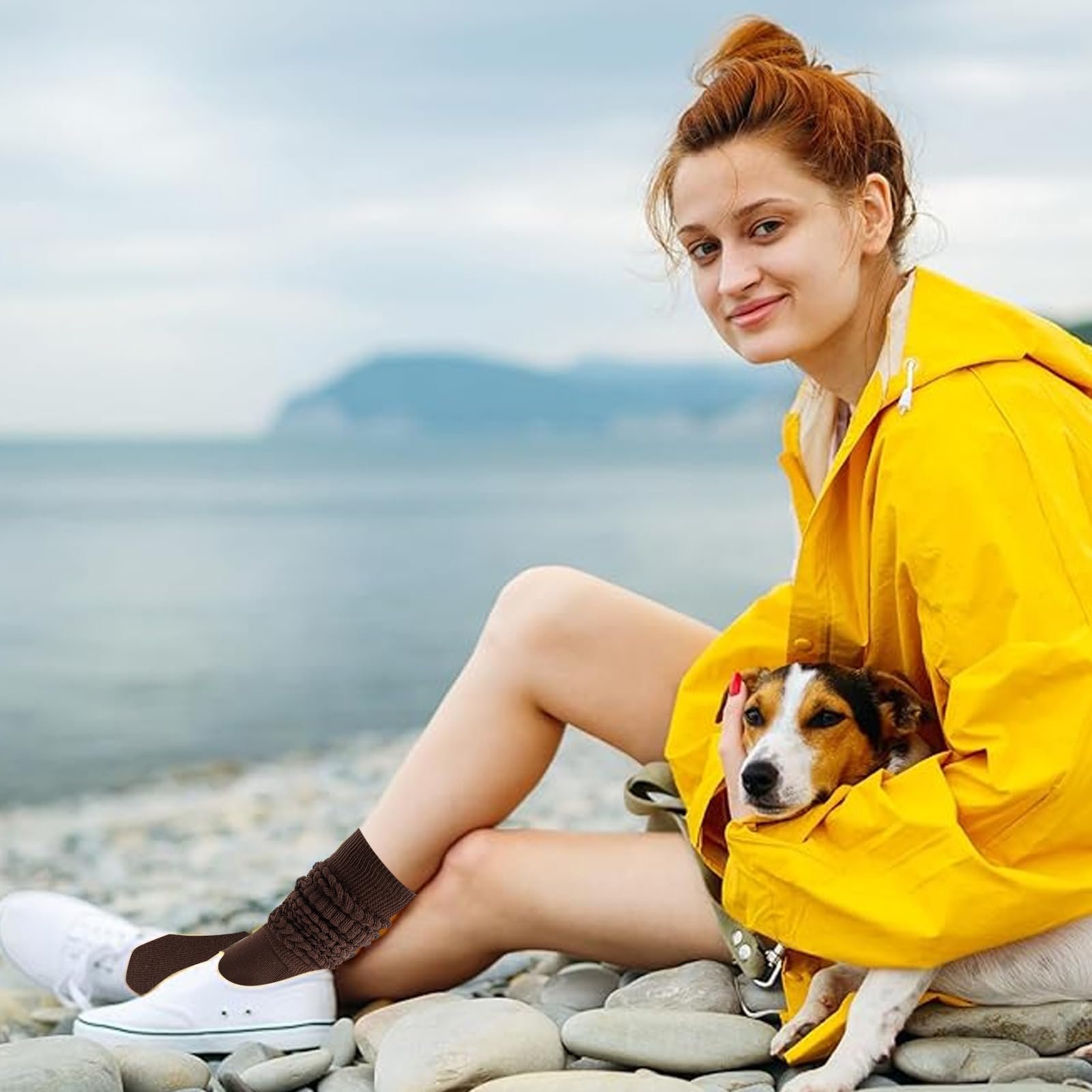 Женские носки 3 пары, удлиненные носки до колен, хлопковые вязаные носки, осенне-зимние носки для стильного и комфортного вида, один размер, фото №5