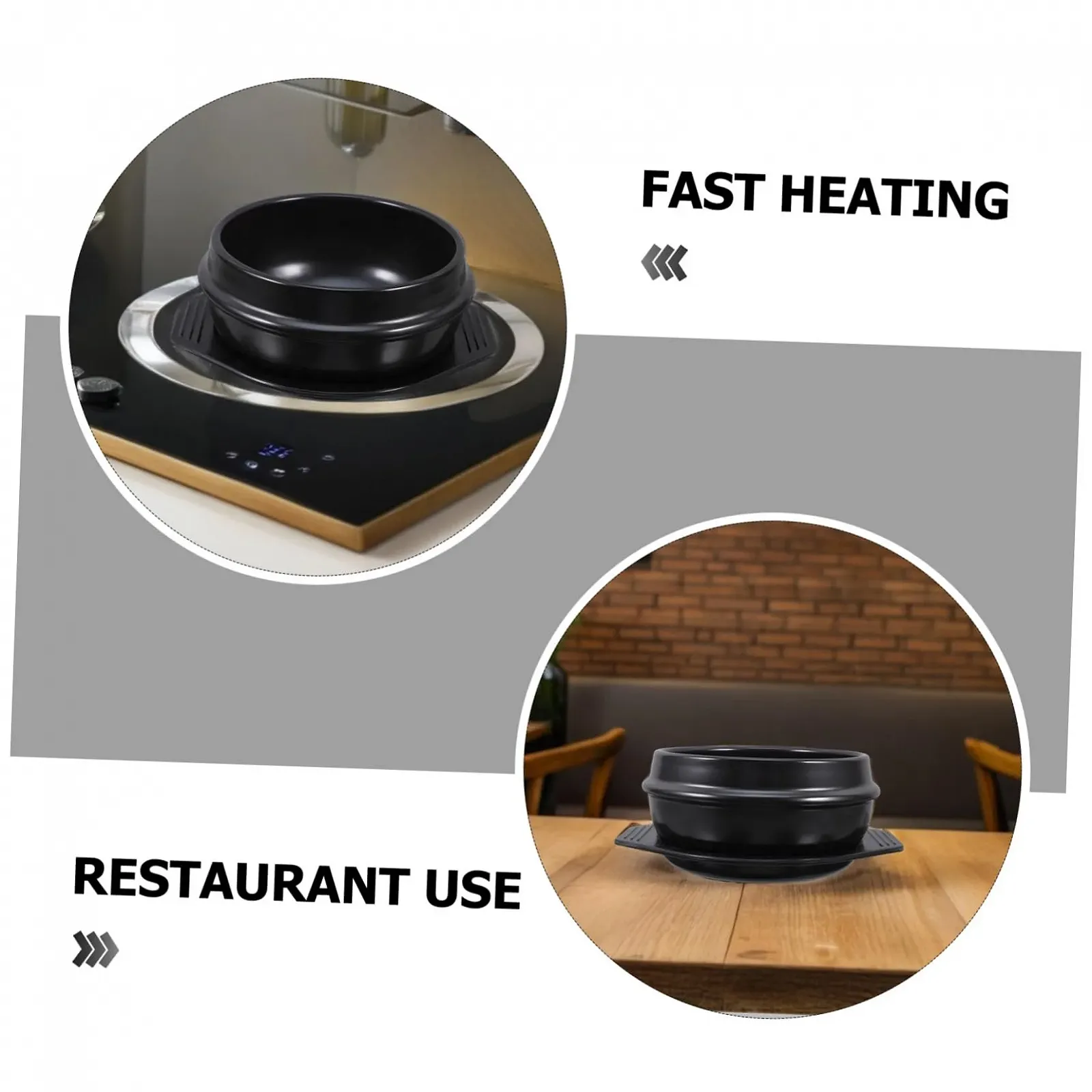 Горшок для приготовления 1 шт керамический с блюдцем для бибимбапа супов и тушения для газовых плит, фото №9