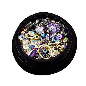 Набор страз для ногтей для украшения ногтей, блестки, кристаллы, декор для ногтей, кристаллы, шарм, бриллиантовые наклейки (светло-фиолетовый) - Фото 1