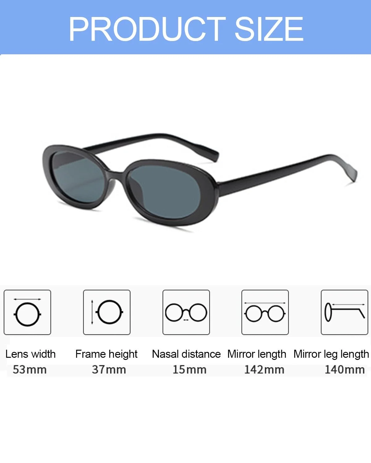 Вінтажні овальні сонцезахисні окуляри KGDUYC 3 шт, чорні, фото №2 Вінтажні овальні сонцезахисні окуляри KGDUYC 3 шт, чорні, фото №2