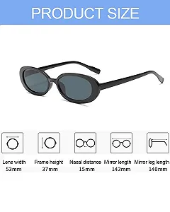 Вінтажні овальні сонцезахисні окуляри KGDUYC 3 шт, чорні synthetic.ua - Фото 1