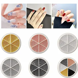 Ікра для дизайну нігтів 6 банок Міні ікра Мікро кришталеві намистини різних розмірів 3D synthetic.ua - Фото 1