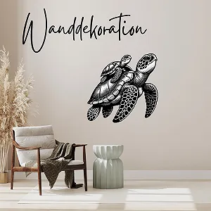 Наклейка на стіну GRAZDesign Черепаха з малюком 60 см Чорна synthetic.ua - Фото 1