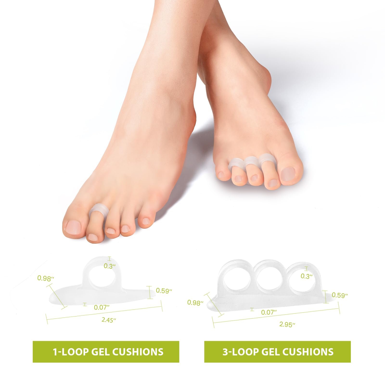 Коректор для пальців стопи Bukihome Гелеві випрямлячі для пальців 12 штук, фото №3 Коректор для пальців стопи Bukihome Гелеві випрямлячі для пальців 12 штук, фото №3