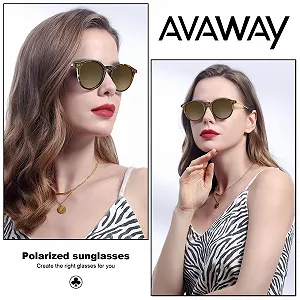 Солнцезащитные очки круглые женские, поляризованные, ретро винтаж AVAWAY, защита UV400, легкая оправа synthetic.ua - Фото 1