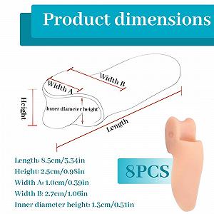 Роздільник для пальців ніг для корекції Hallux Valgus, 4 пари, універсальний, для чоловіків і жінок synthetic.ua - Фото 1