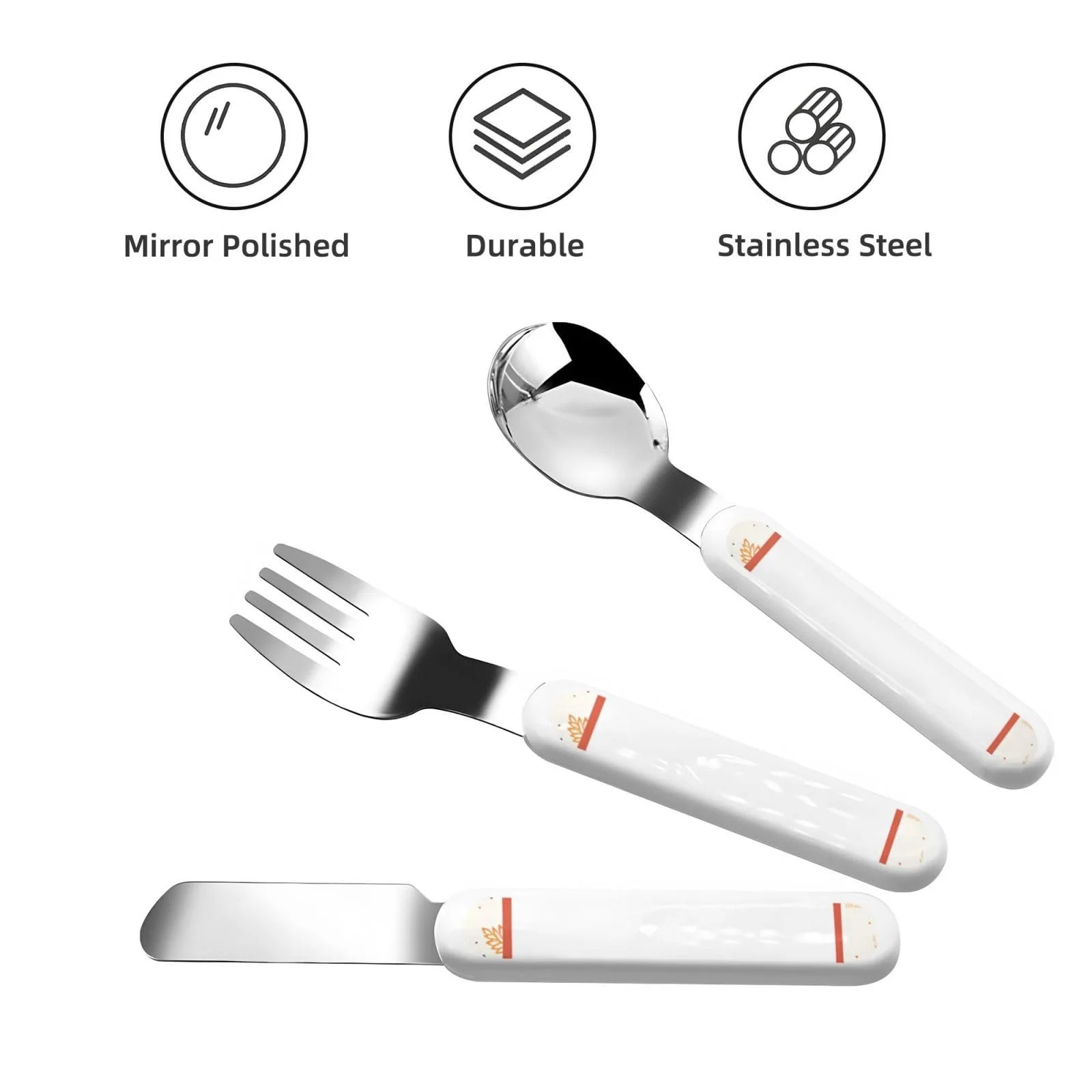 Набір дитячих столових приборів з малюнком, три предмети, багаторазовий, фото №2 Набір дитячих столових приборів з малюнком, три предмети, багаторазовий, фото №2