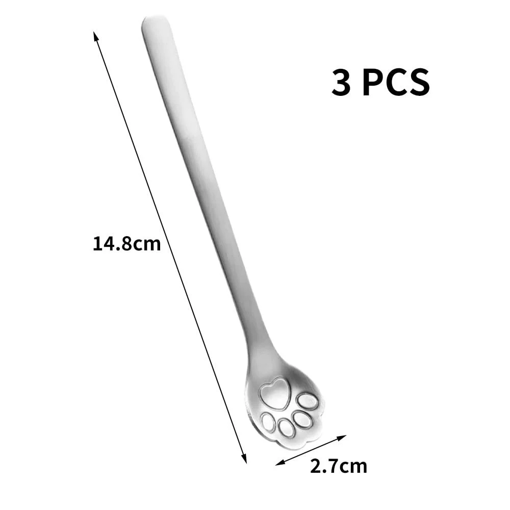 Ложка для кави з нержавіючої сталі Cat Paw, набір 3 шт., фото №7 Ложка для кави з нержавіючої сталі Cat Paw, набір 3 шт., фото №7