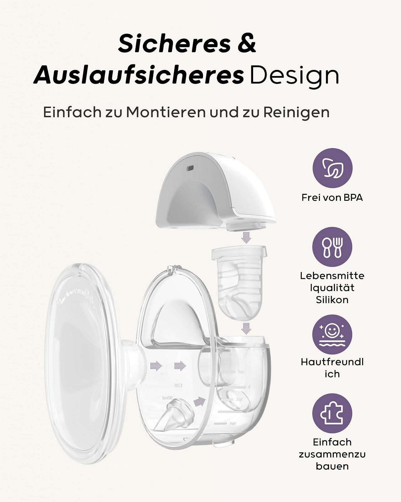 Молокоотсос Nuliie Электрический Портативный S32 Белый (2 шт), фото №4 Молокоотсос Nuliie Электрический Портативный S32 Белый (2 шт), фото №4