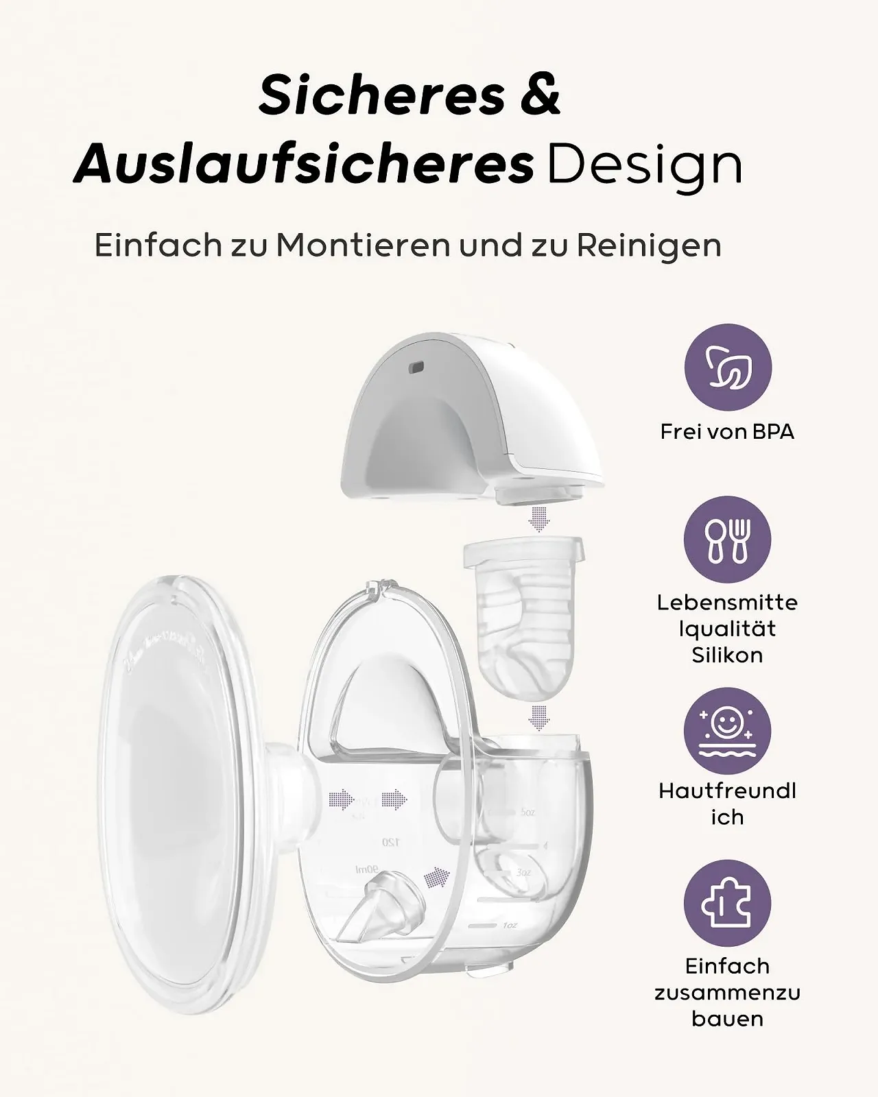 Молоковідсмоктувач Nuliie Електричний Портативний S32 Білий (2 шт), фото №4 Молоковідсмоктувач Nuliie Електричний Портативний S32 Білий (2 шт), фото №4