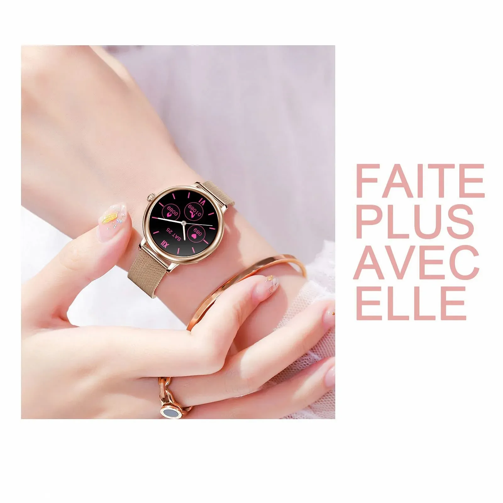 Смарт-годинник findtime для жінок 2022 SMS виклики Gold, фото №2