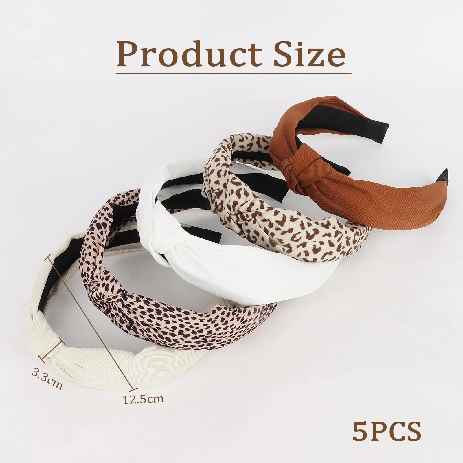 Набір з 5 жіночих обручів для волосся з бантом, фото №2