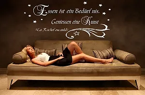 Наклейка на стіну timalo 68018-a1 Essen ist ein Need, Genießen ein Kunst – La Rochefoucauld зі зірками synthetic.ua - Фото 1