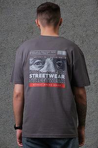 Оверсайз футболка з принтом Without streetwear dark gray synthetic.ua - Фото 1