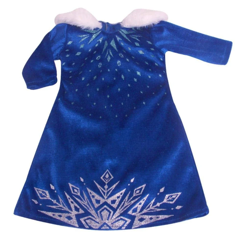 Одяг для ляльки DUORUIMI Сукня принцеси королеви з накидкою для American Girl Doll 18 дюймів, візерунок сніжинки, фото №5