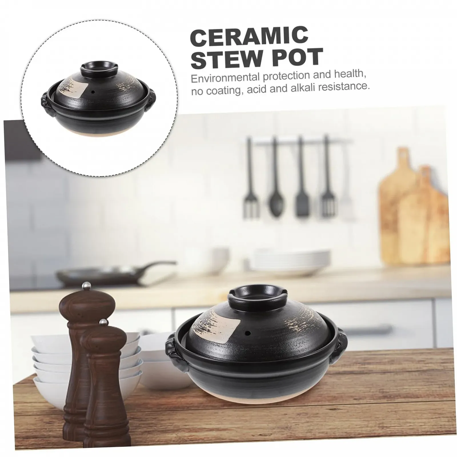 Кастрюля Mobestech Ceramic 1 шт керамическая с крышкой для равномерного распределения тепла, фото №5