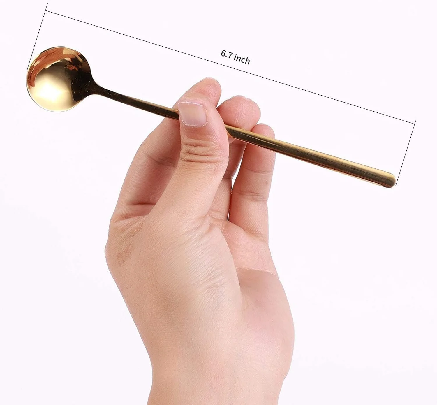 Ложка для кофе Смешивающая ложка Чайная ложка с длинной ручкой Золотая чайная ложка Ложка для холодного чая Длинная ложка для размешивания 175 cm Специальная ложка Ложка для кофе и эспрессо Набор из 2 штук, фото №1