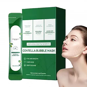 Бульбашкова маска для обличчя 12 x Натуральний зволожувач, засіб для очищення пор, зміцнення та заспокоєння - Фото 1