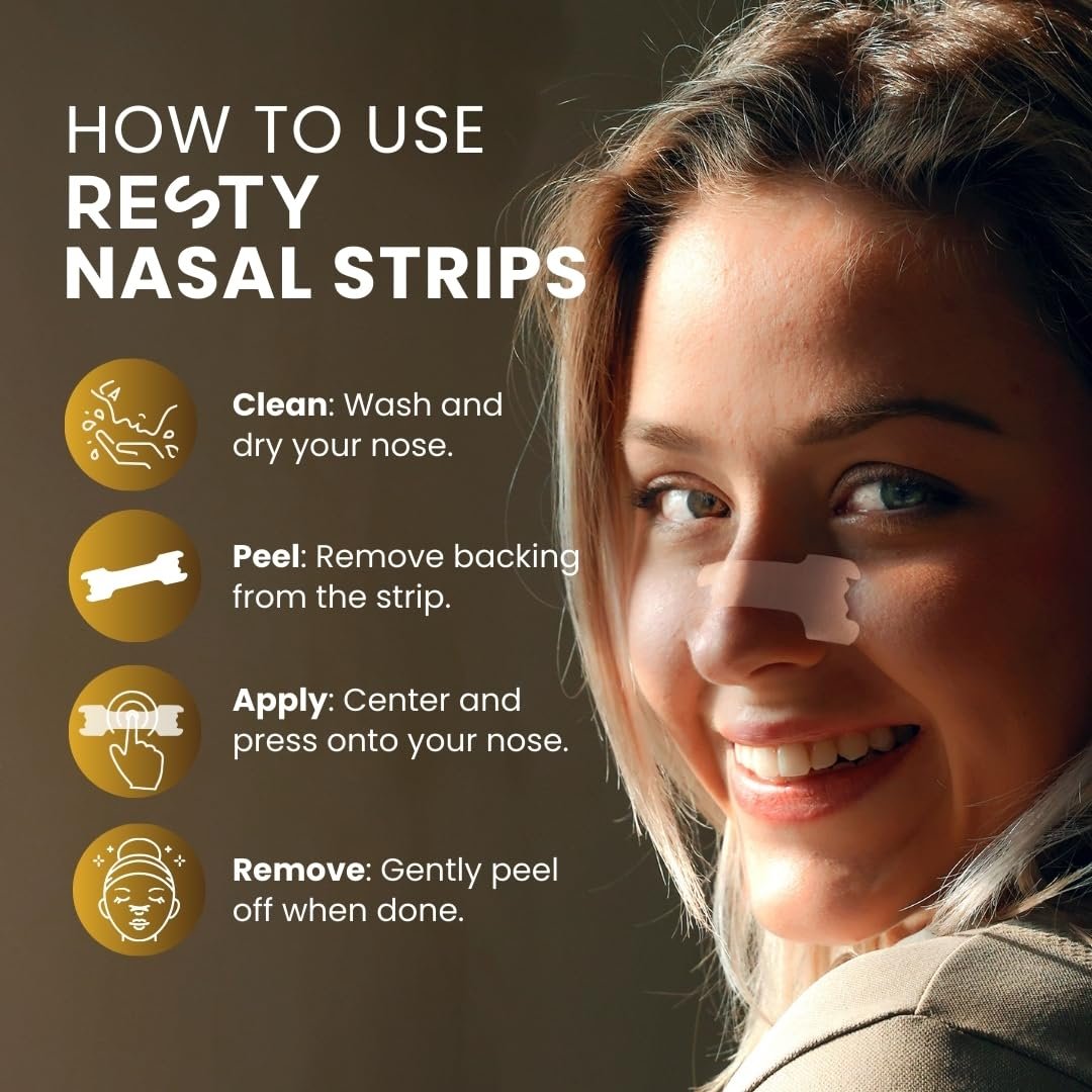 Смужки на ніс Resty Sandy Tan упаковка 48 шт., пластирі проти хропіння, фото №3