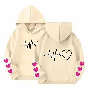 Худи Generisch для девочек-подростков, с принтом, круглым вырезом, карманами, повседневная, свободная, с длинными рукавами, спортивная толстовка для малышей, осенне-зимние топы, толстовка для девочек 140 synthetic.ua - Фото 1