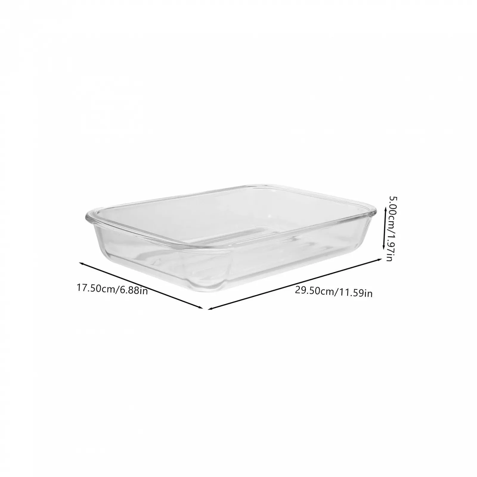 Форма для запекания Стеклянная Большая Закаленная с двойными ручками Прозрачный, фото №2 Форма для запекания Стеклянная Большая Закаленная с двойными ручками Прозрачный, фото №2