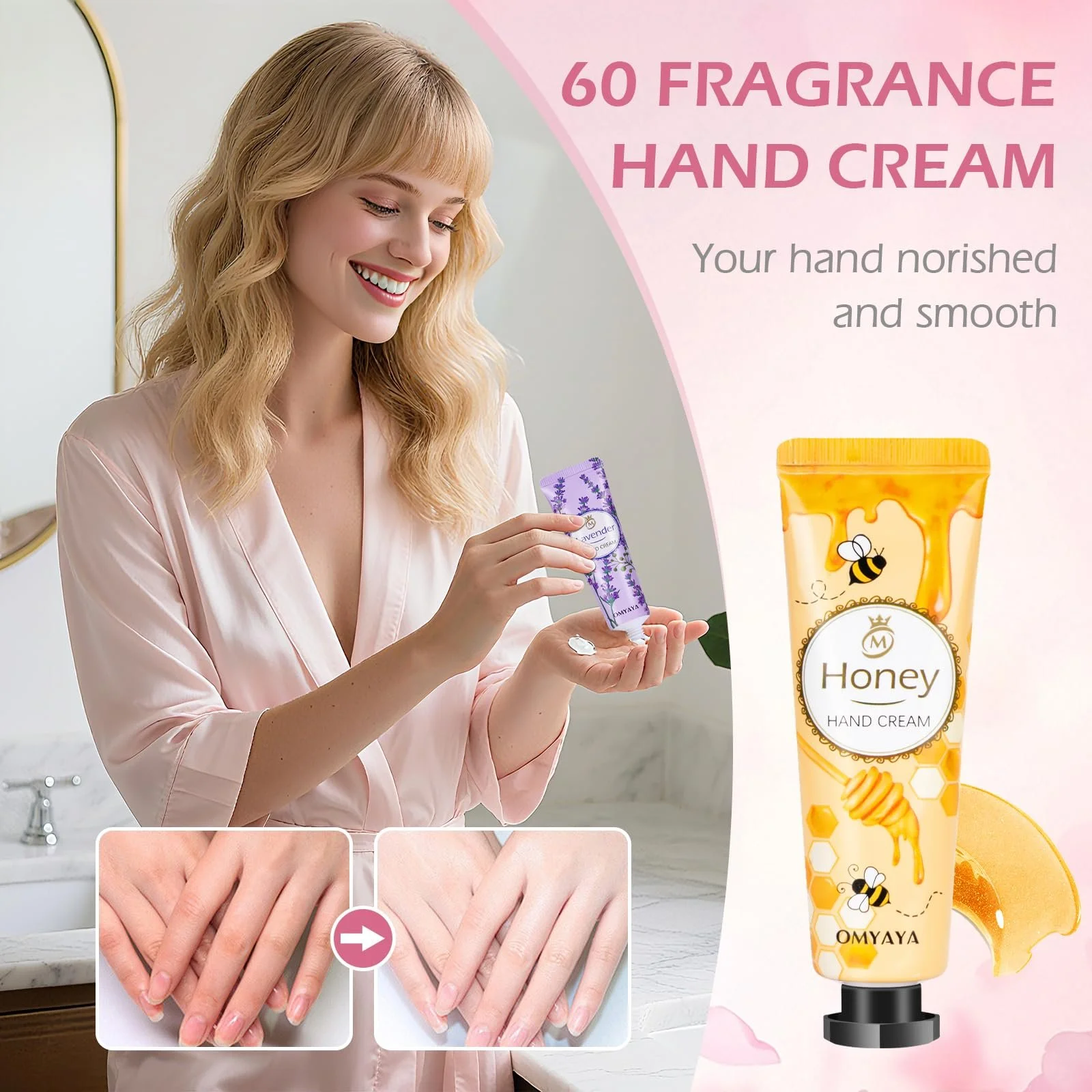 Набор кремов для рук 60 шт, Мини-набор кремов для рук для женщин, Маленький увлажняющий крем для рук и ног для очень сухих рук, Маленький подарок для женщин, Рождественские подарки, Подарок на день рождения, фото №5
