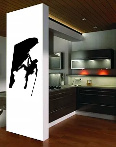 Наклейка на стіну Альпінізм Спортивне скелелазіння Боулдерінг Скелі Гори Чорна 860 мм x 600 мм synthetic.ua - Фото 1