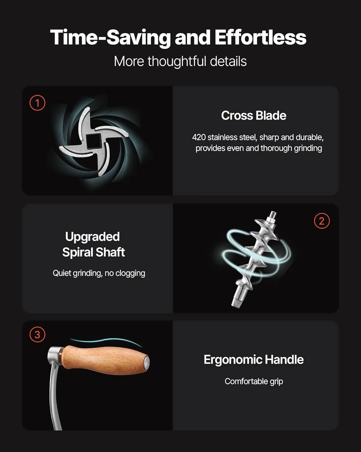 Ручна м’ясорубка VEVOR S#10 Silver, фото №6 Ручна м’ясорубка VEVOR S#10 Silver, фото №6