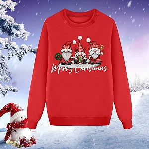 Рождественский свитер Eauptffy Семейный набор Рождественский свитер для пар Унисекс Рождественская толстовка с круглым вырезом Зимний джемпер Топы с принтом елки synthetic.ua - Фото 1
