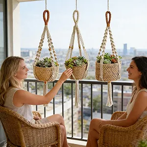 Підвіси для рослин Макраме Набір 3 шт. synthetic.ua - Фото 1