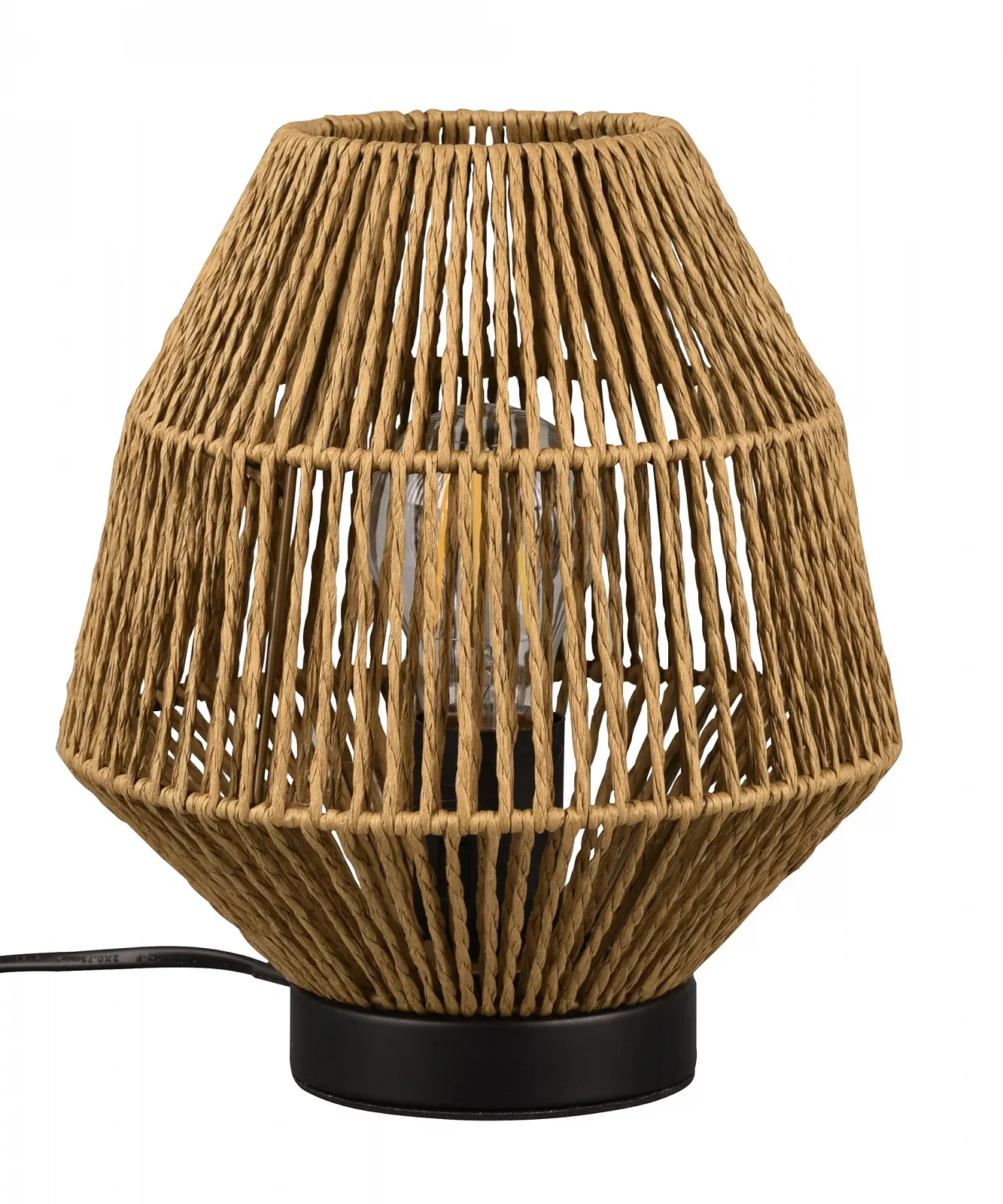 Настільна лампа Reality Leuchten Miki R51101026 Метал Матовий чорний Паперовий абажур Коричневий 1x E27, фото №1