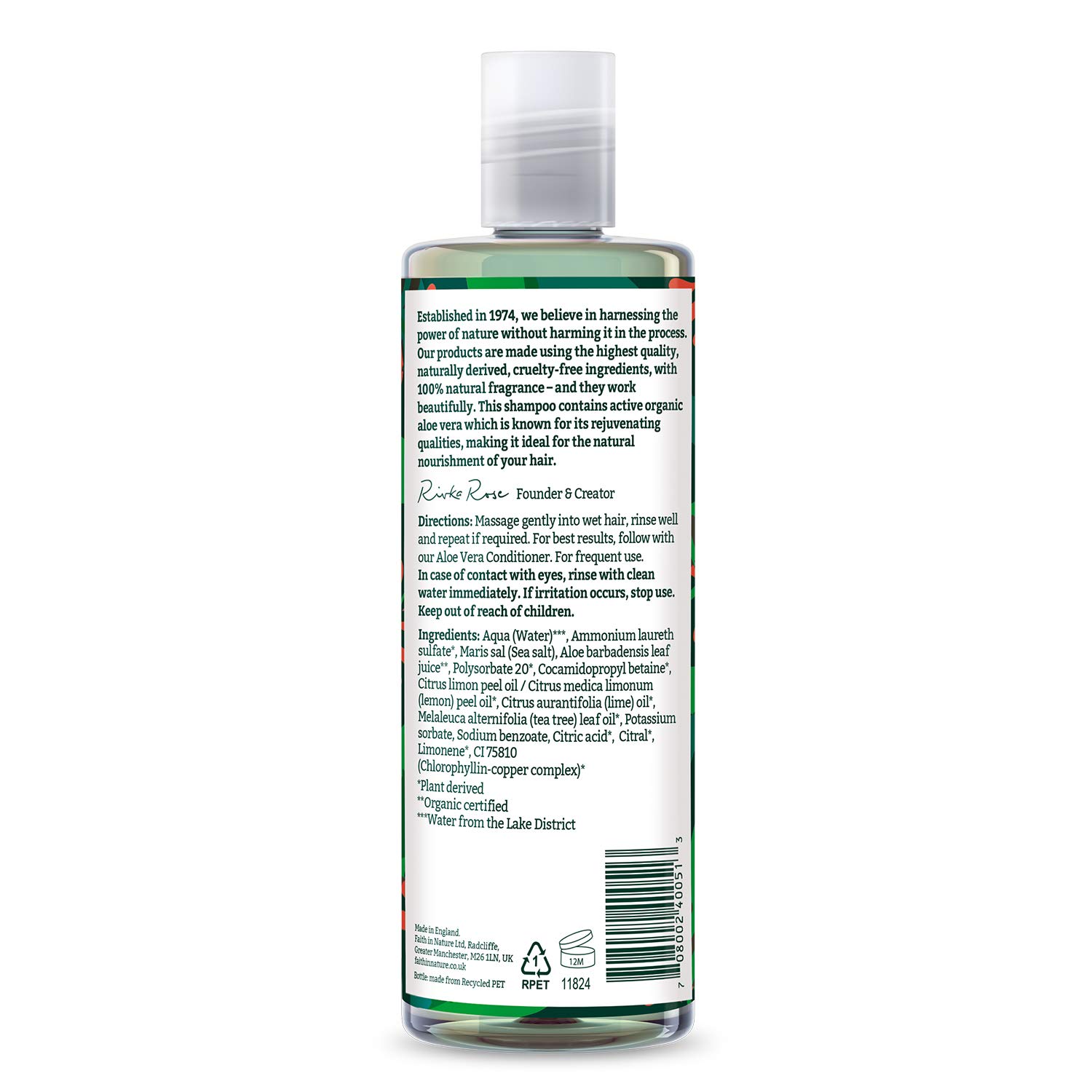 Шампунь Faith In Nature Aloe Vera Зміцнюючий Для нормального та сухого волосся 400 мл, фото №3