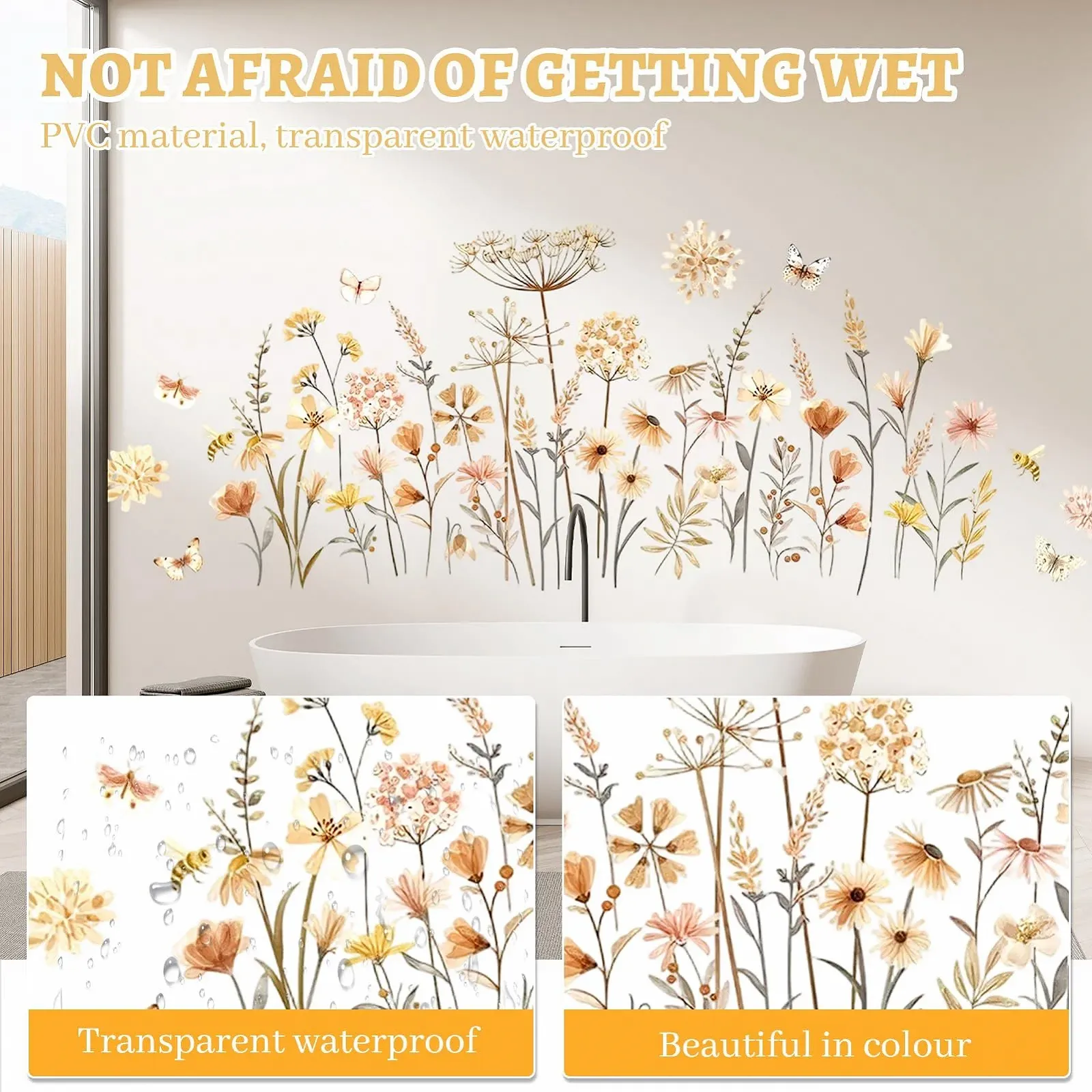 Наклейка на стіну tiyitok Квіти Кульбаби та Метелики Boho, фото №4 Наклейка на стіну tiyitok Квіти Кульбаби та Метелики Boho, фото №4