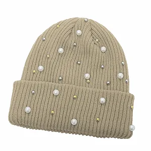 Женская зимняя шапка Ldabrye Mode с жемчугом - Фото 1