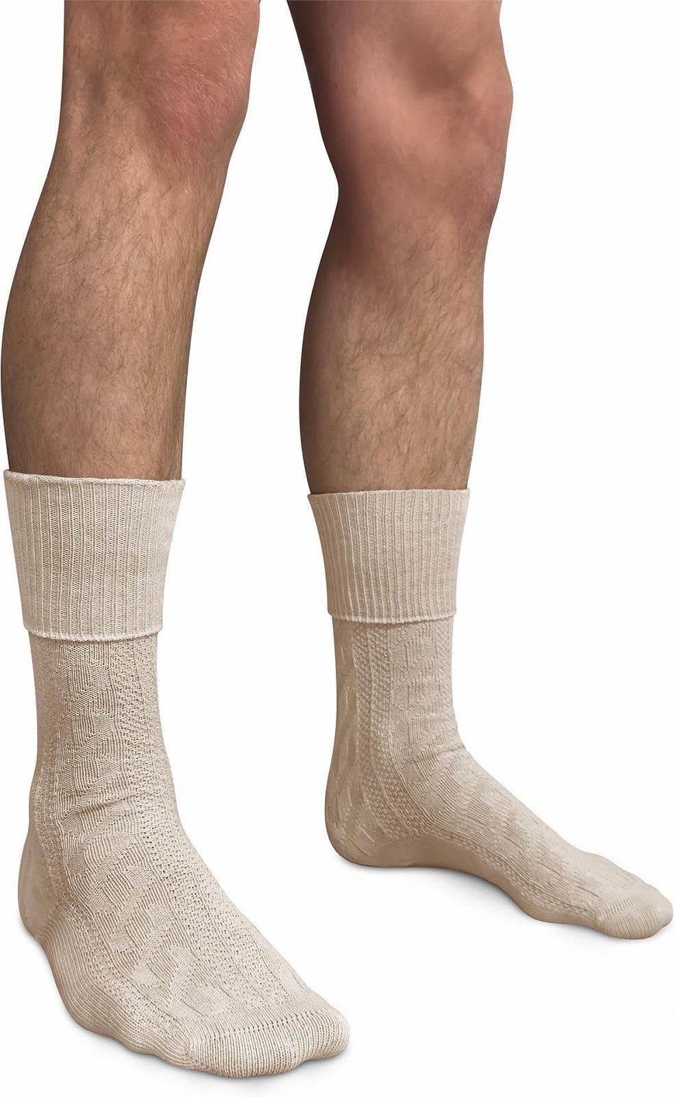 Чулки Normani Элегантные кабельные чулки с двойным кабельным узором Натуральный Короткий размер 43/46, фото №3