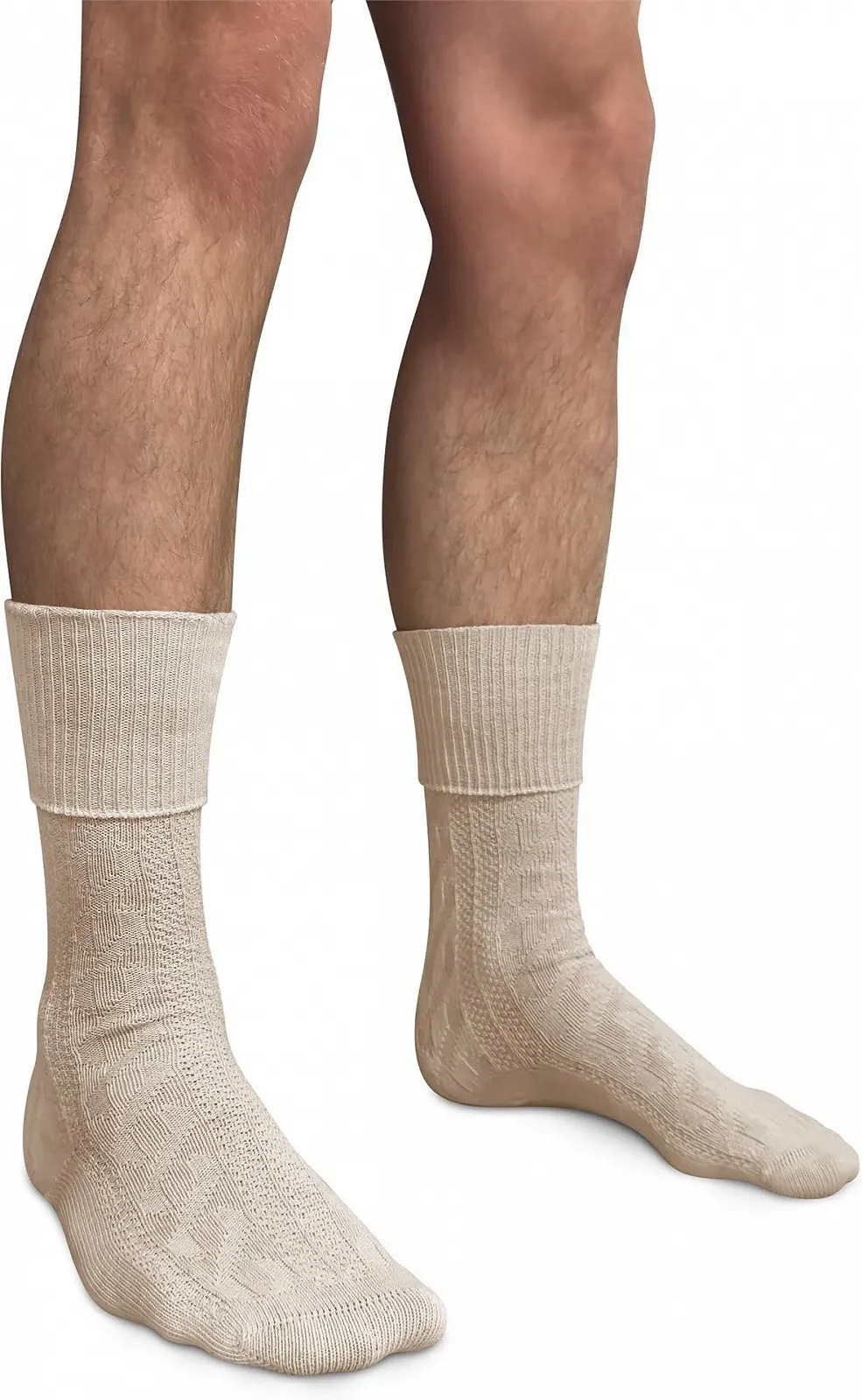 Чулки Normani Элегантные кабельные с двойным кабельным узором Натуральный Короткий Размер 39/42, фото №3