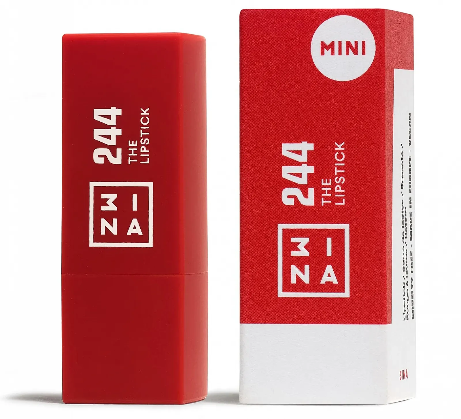 Помада для губ 3INA MAKEUP The Lipstick 244 Mini / Матовая / Красная, фото №1