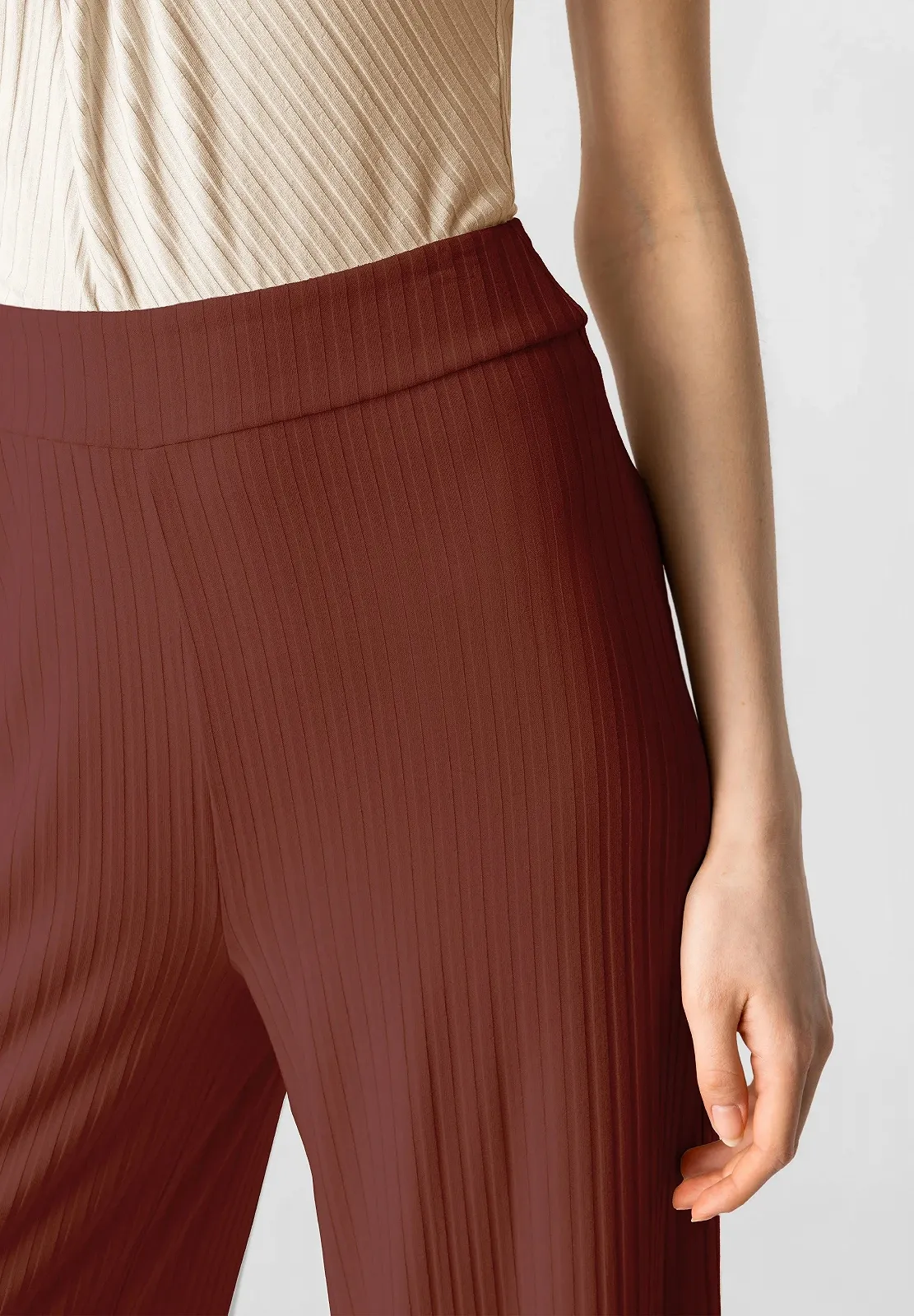 Женские брюки Les Lunes The Michelle Rib Pants Rusty Red - L, фото №3