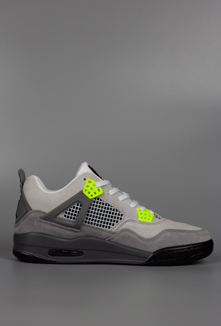 Кроссовки Nike Air Jordan 4 Retro Grey light green, фото №4