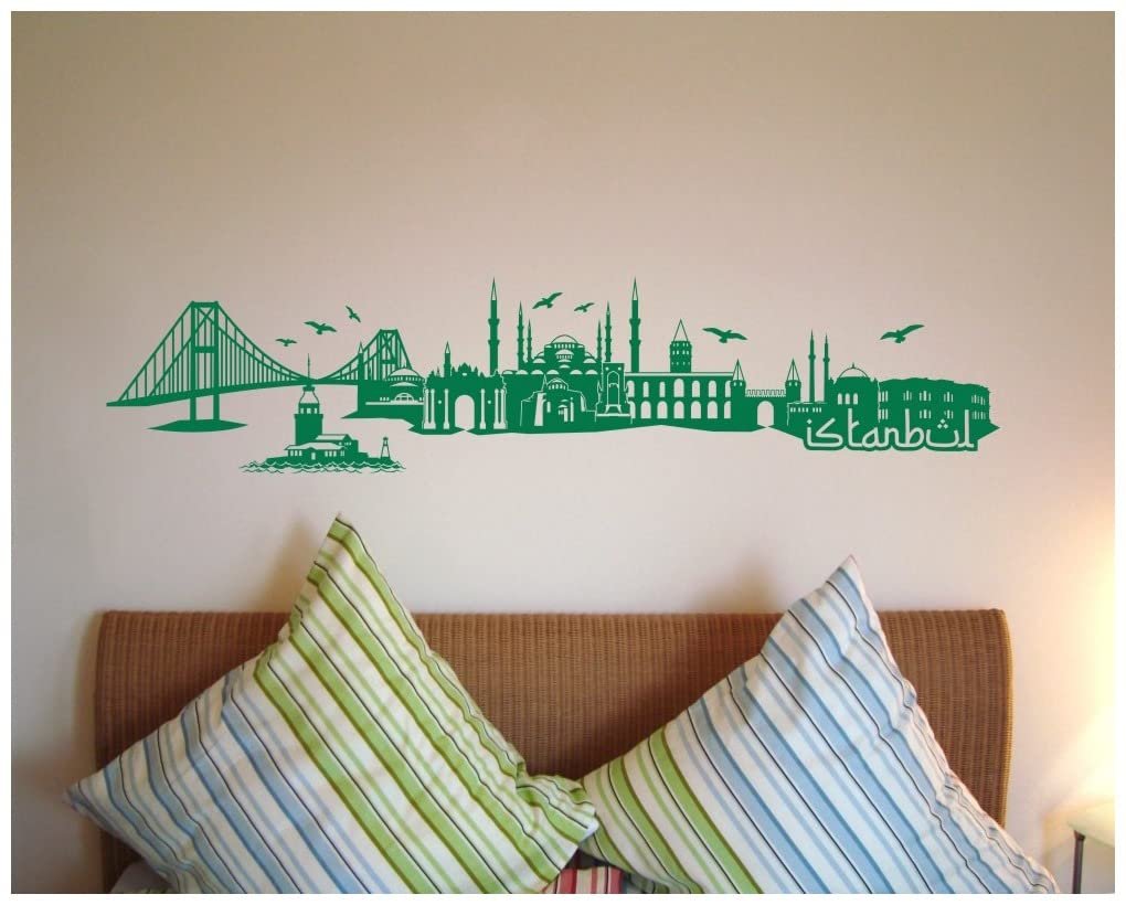 Наклейка на стіну Samunshi Istanbul Skyline 100 x 22 см світло-коричнева, фото №3 Наклейка на стіну Samunshi Istanbul Skyline 100 x 22 см світло-коричнева, фото №3