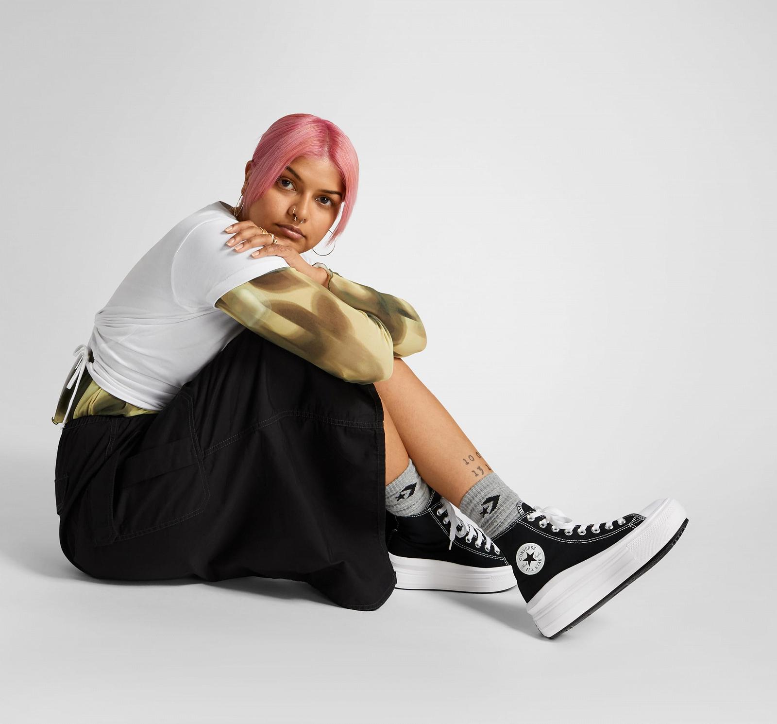 Кеды Converse Move Platform Hi Женские Черный/Белый, Черный Белый, medium, фото №8