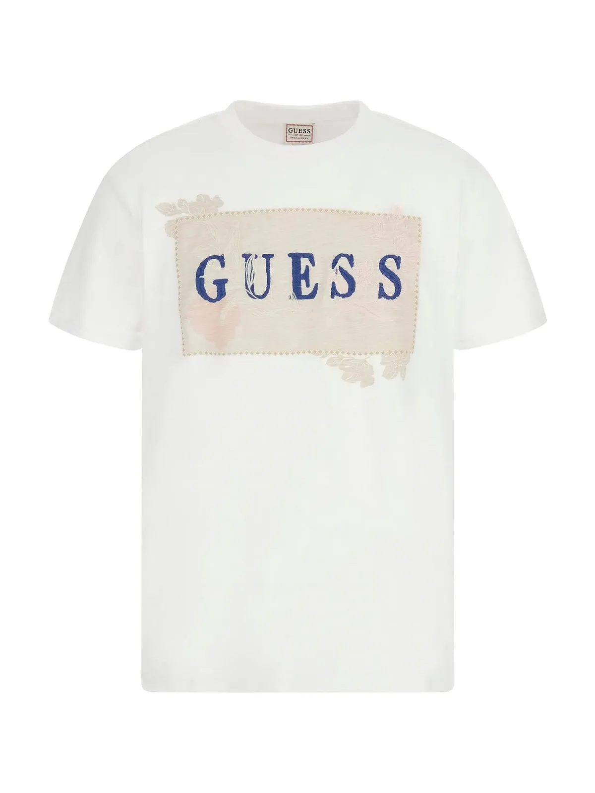 Футболка GUESS David Embroidery Crew, Чистий Білий, L, фото №1