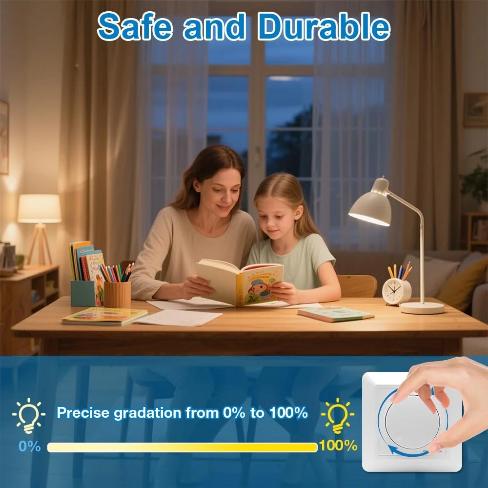 Выключатель-диммер LED 220-240 V 5-200 Вт Белый, фото №7 Выключатель-диммер LED 220-240 V 5-200 Вт Белый, фото №7