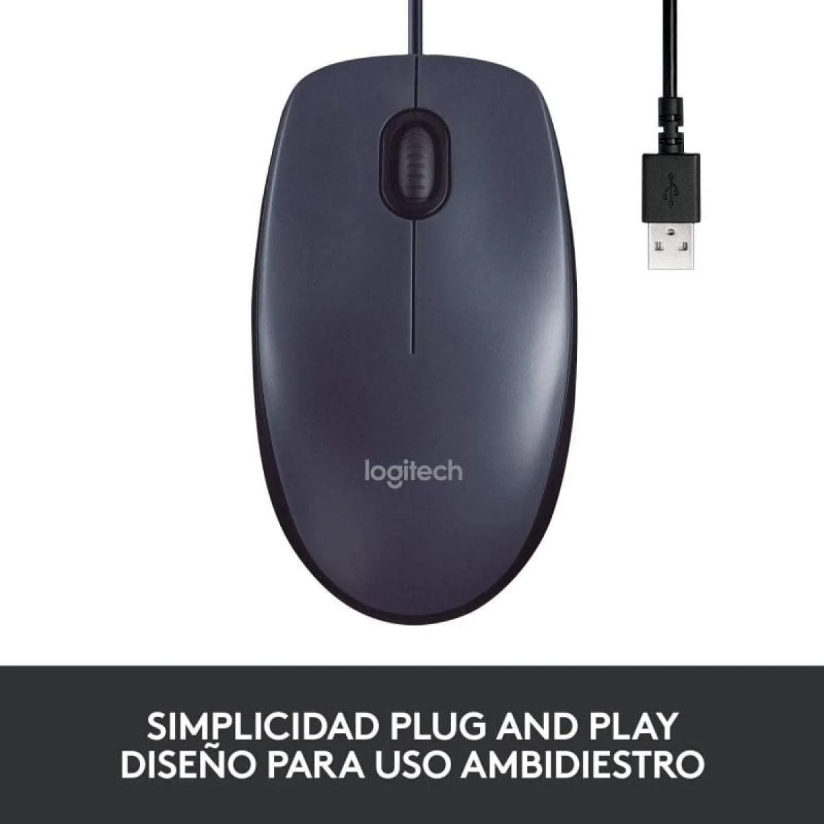 Миша Logitech B100 USB чорна, фото №3