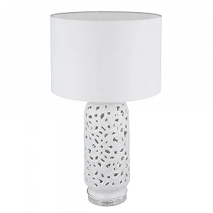Настольная лампа Ceramic White 40 x 71 см E27 Текстильный плафон Белый - Фото 1